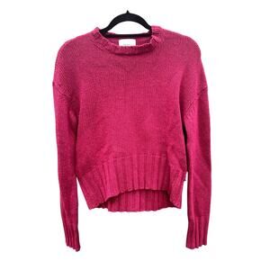 Nobili | Women's Chunky Knit Recycled Cashmere Sweater in Magenta Size Small